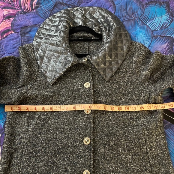 NWT Inc International Concepts Sequined Collar Button Down Jacket Size Large. - Picture 5 of 12